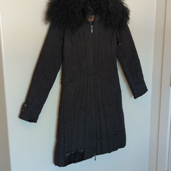 Moncler Vintage Black Down Fur Long Winter Coat S‎ - Picture 3 of 13